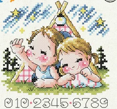 

HH Bonnie Rabbit - Birthday cross stitch kit Animal cotton thread Love lock canvas stitching embroidery SODA 4145