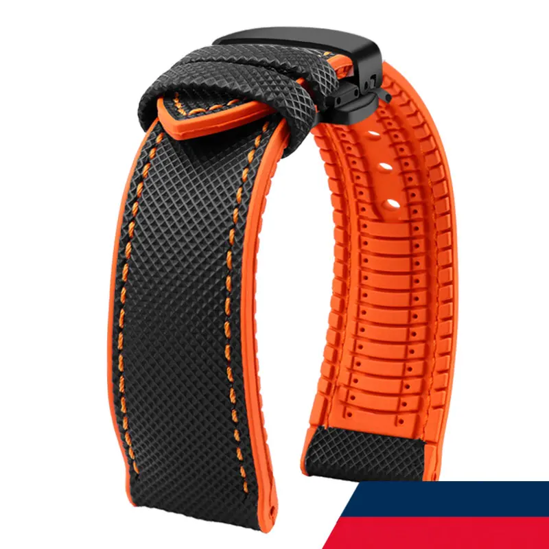 Carbon Fiber Silicone Watchband Wristband Accessories - Premium Rubber Strap in Multiple Sizes