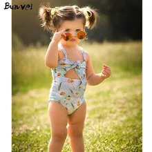 Bunvel/Боди для маленьких девочек; бикини с цветочным принтом; Летний Пляжный Купальник; одежда для купания; бикини; f