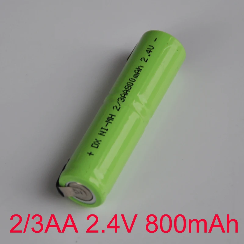 1-5 шт 800MAH 2,4 V 2/3AA Ni-Mh батарейный блок Ni Mh с сварочными штырьками для электробритвы