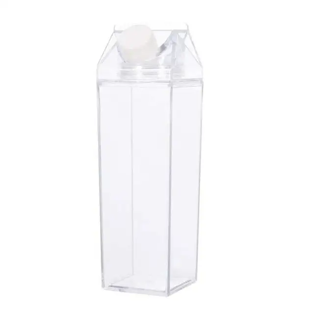 0.5L Creative Transparent Milk Water Bottle Outdoor Climbing Camping Leakproof Drinkware Children Reusable Shaker Cup Jug Bottle A 500ml