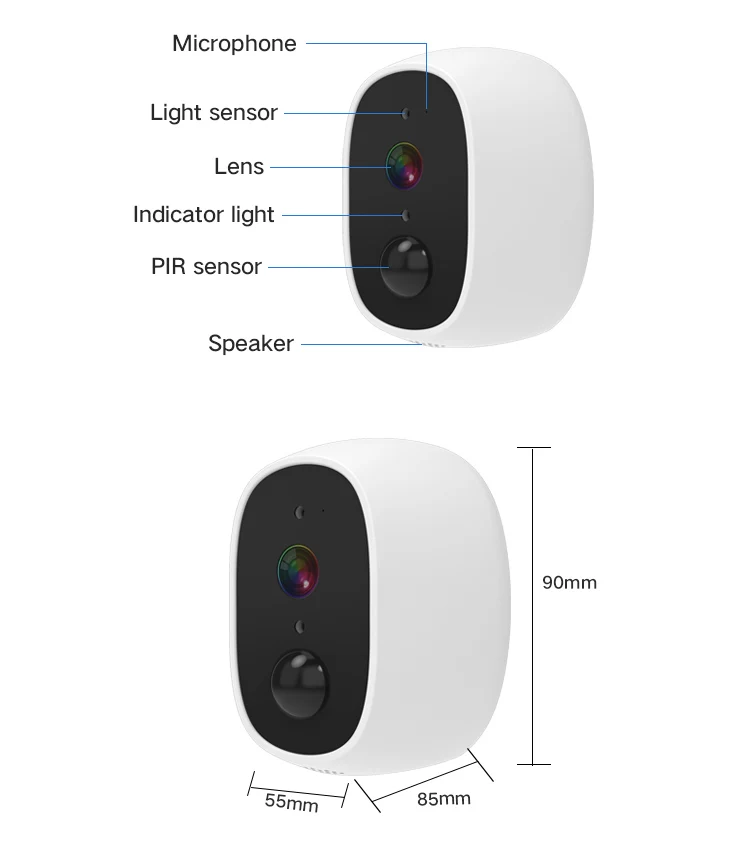  Waterproof Outdoor Security Camera Solar Battery Powered Wireless IP Camera PIR Alarm Wifi Camera A