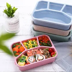 Герметичные 4 сетки ланч бокс Microwavable контейнер Bento для обеда для взрослых детей портативный путешествия контейнеры для хранения еды