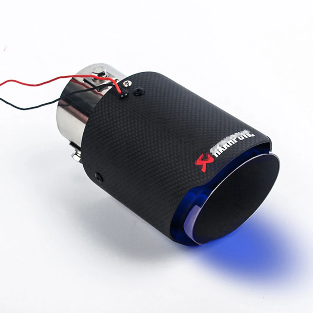 

GM exhaust pipe carbon fiber light tail hose with high temperature LED lights Scorpio modified car exhaust pipe Universal