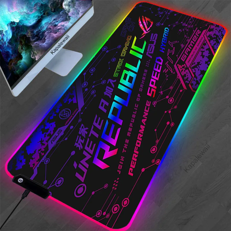 ASUS Speed Gaming Mousepad RGB ROG Mouse Pad Gamer XXL tappetino da  scrivania grande tappetino per Computer s tappetino da gioco 900x400 LED  tappetino