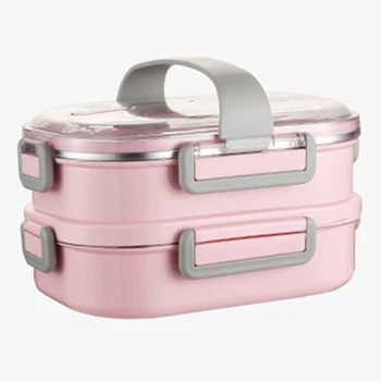 

2Tier Portable Stainless Steel Lunch Box Food Container Insulated Thermal High Quality 2020 Hot Sale