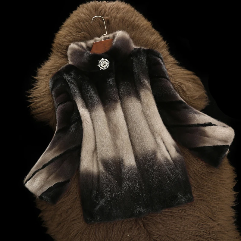inverno новая полностью из норки шуба curto alero de Диаманте moda generoso de vison casaco de pele das mulheres - Цвет: Бирюзовый
