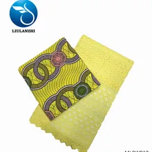 LIULANZHI африканская хлопчатобумажная ткань Мода хлопок воск и вуаль кружева комбинированные ткани 3+ 2,5 ярдов ML8WR01-ML8WR29