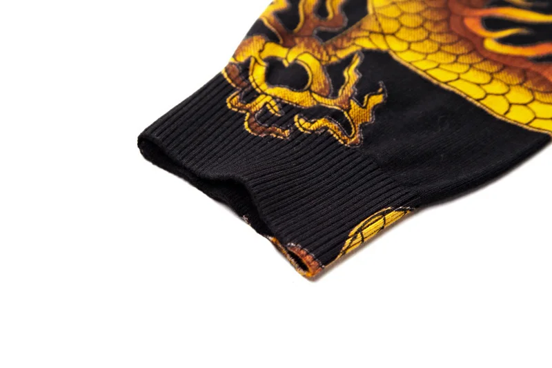 Дракон печати Trui Erkek Kazak Sueter Hombre животное Gedrukt Trui Мужская мода Trui Slim Fit Pull Homme Chompas Hombre
