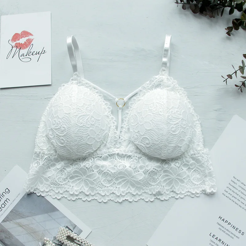 B91xZ Women's Bra Fashion Lace Deep V Bralette Everyday Bra,White