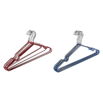 

Promotion! 20 Pcs Children Adult Non-Slip Metal Shirt Trouser Hook Hangers Coat Hanger Clothes Accessories Rack (Red&Blue)