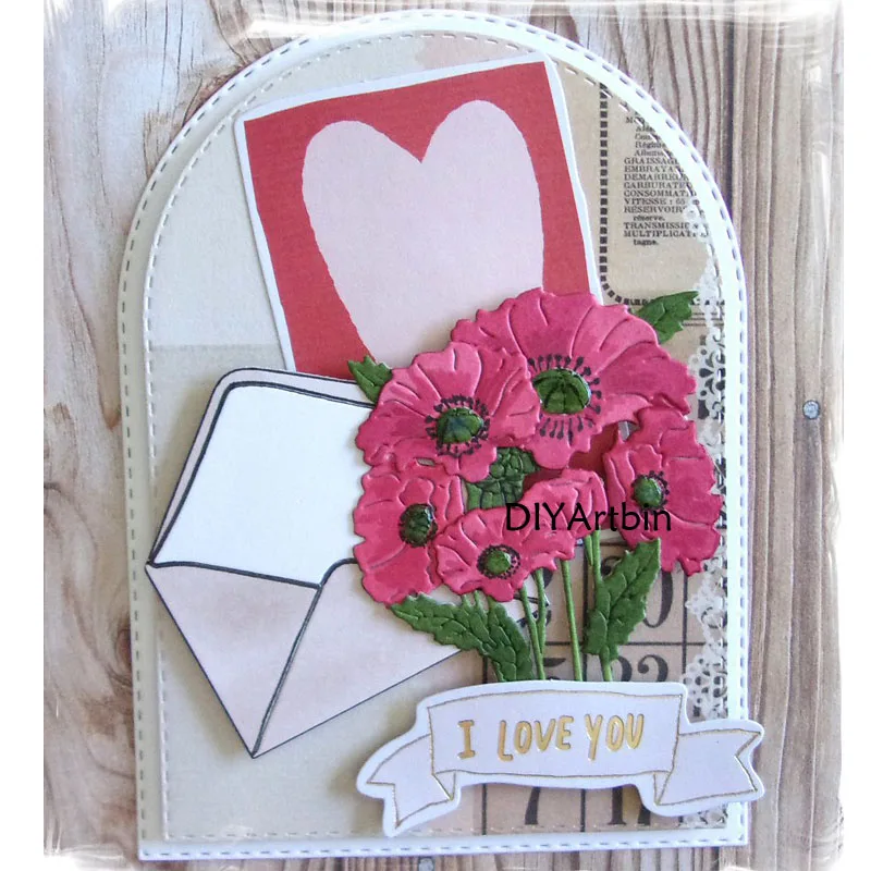 Flower Love For You Valentine Metal Cutting Muore Scrapbooking Goffratura Desideri Paper Craft Stencil Muore 2021 Nuovo