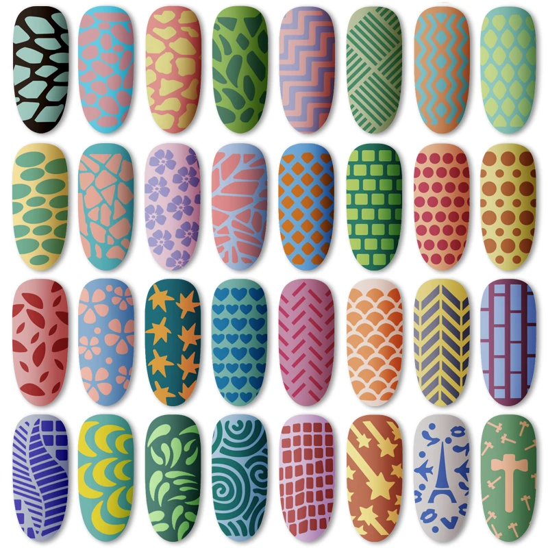 Four Lily 24type Hollow Laser Nail Art Sticker Stamping Prints Water Decals Nail Art Stickers Long Lasting Nail Transfer Sticker