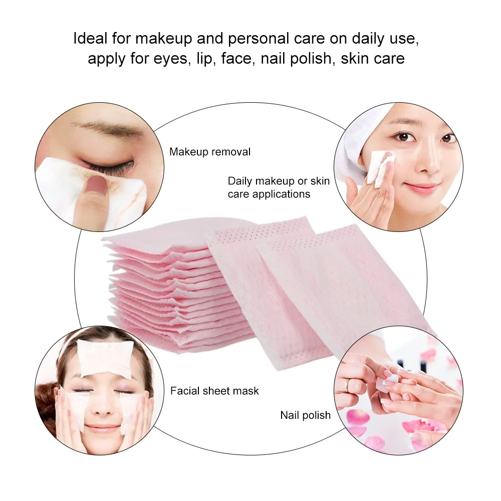 50Pcs/Set Hand Insert Nail Cotton Wipes UV Gel Nail Tips Polish Remover Cleaner Lint Paper Pad Nail Art Cleaning Manicure Tool