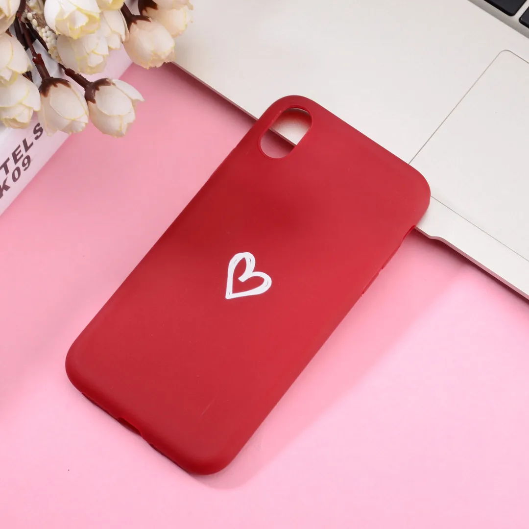 Phone Case For iphone XR X 6 6 s 7 8 plus Cute Simple Love Heart Shockproof Soft TPU Case Cover For iPhone X XS Max XR Fundas
