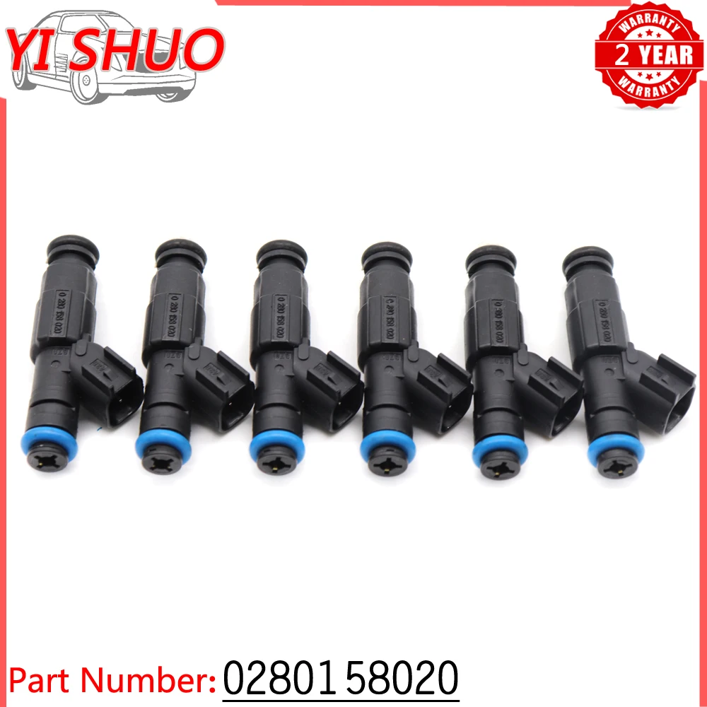 

6x Car Fuel Injectors Nozzle 0280158020 For Dodge Dakota Nitro Durango RAM 1500 Mitsubishi Raider Jeep Liberty Commander 3.7L