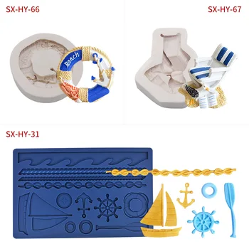 

Navy theme silicone mold Cake Fondant Mold chocolate Cake Decorating Tools Fondant Sugarcraft Cake Mold