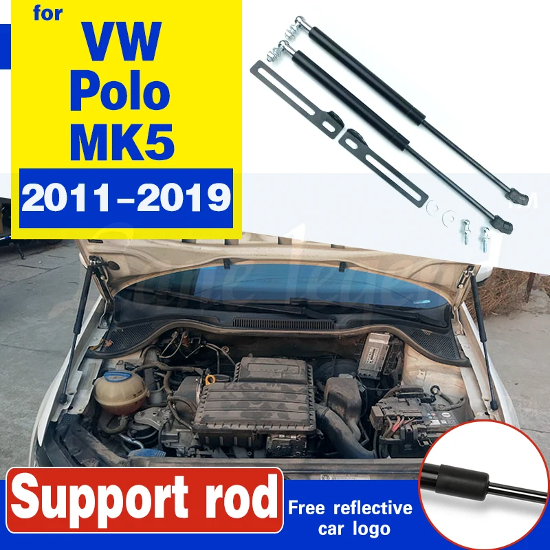 

For VW Polo 2011 2014 2017 2018 2019 MK5 Refit Bonnet Hood Gas Spring Shock Lift Strut Bars Support Hraulic Rod Car-styling