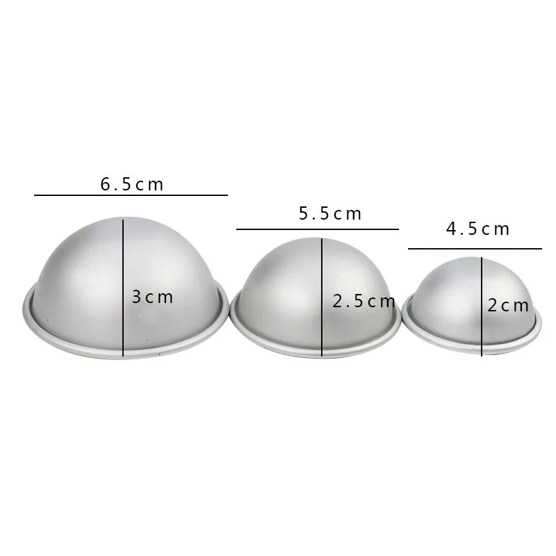 2PCS Round Aluminium Alloy Bath Bomb Molds DIY Tool Bath Bomb Salt Ball Homemade Crafting Gifts Semicircle Sphere Mold Set 6