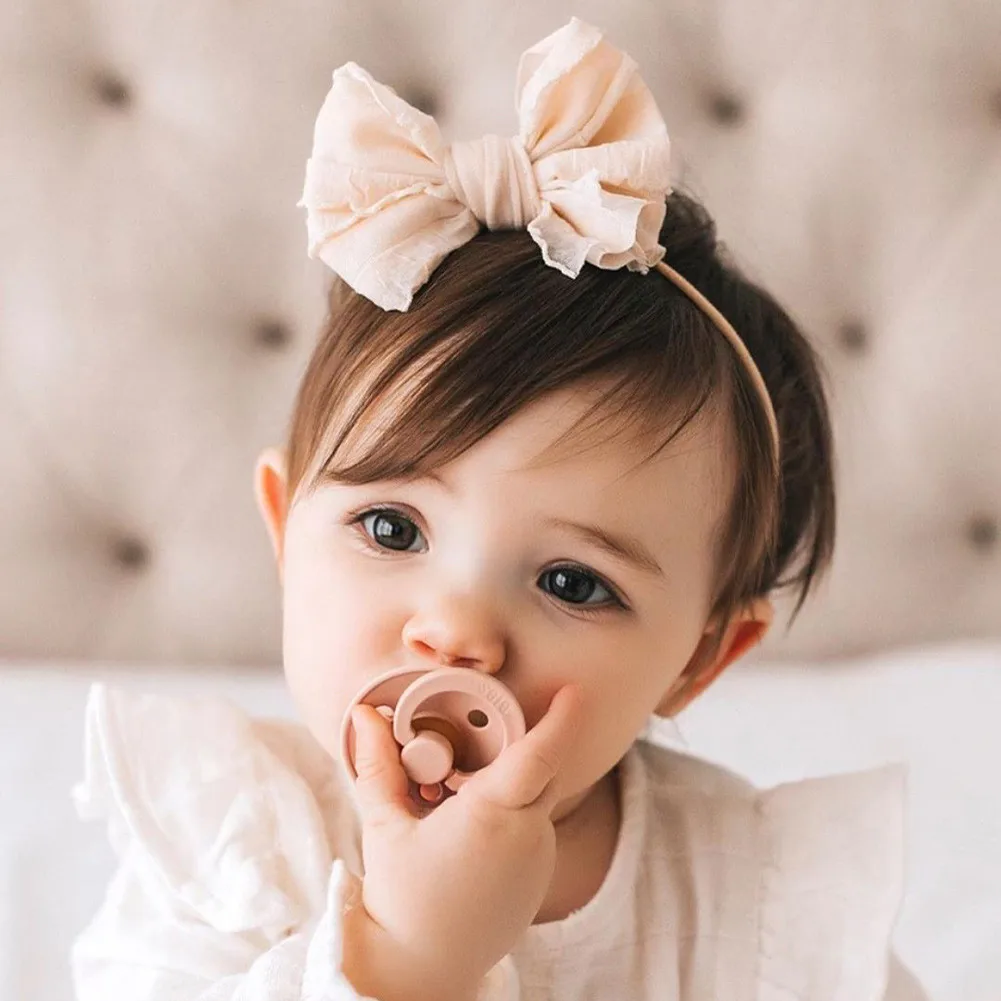 Cute Lace Bow Baby Girl Headband Soft Elastic Nylon Newborn Hair Bands Child Infant Hairwrap Diy Accessories Birthday Gift