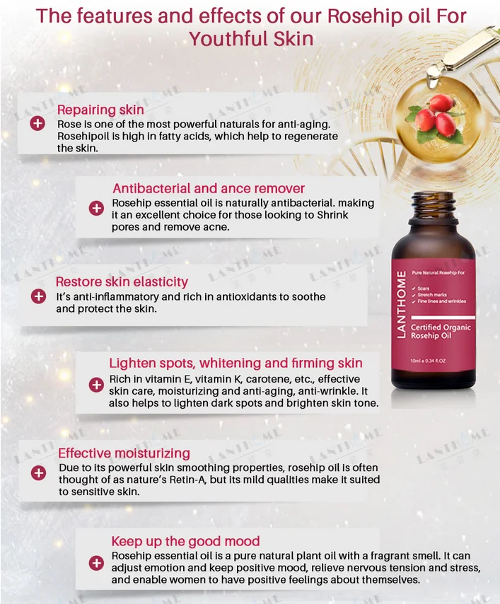 Lanthome Rose fruit oil, repair scars, eliminate wrinkles, increase skin luster