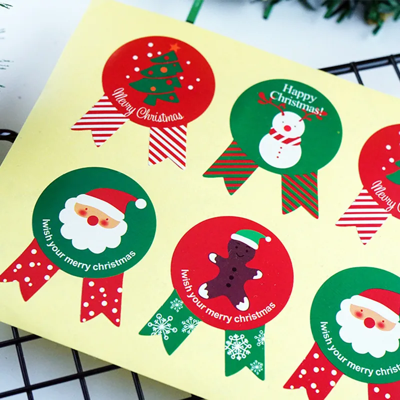 80 шт./компл. этикетки наклейки бронзовая елка X-mas упаковка для конфет сумка Декор Счастливого Рождества подарок печать украшения