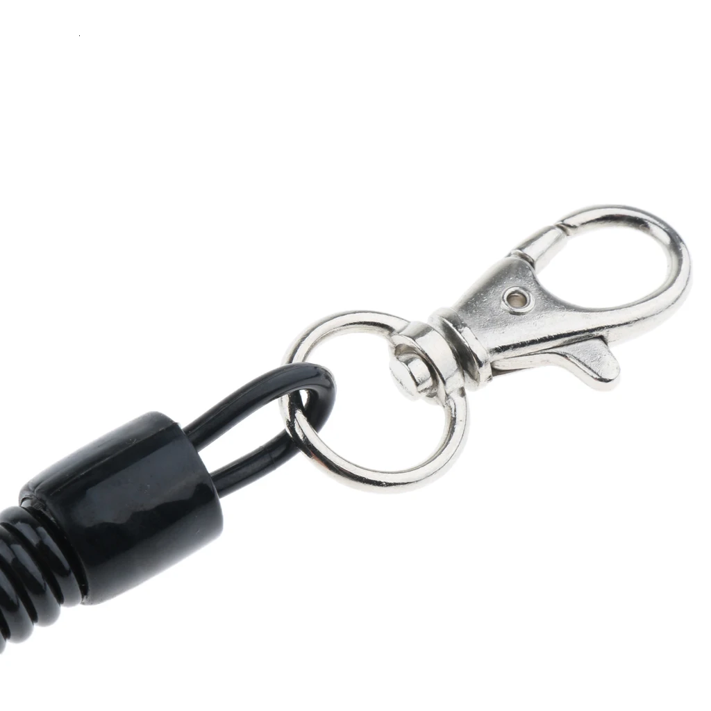 25cm Rubber Spiral Key Chain Retractable Clip On Stretchy Elastic Coil Spring Keyring For Outdoor Camping Hiking