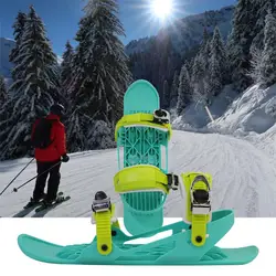 2021 Adult Children Adjustable Binding Skiboard Snowfeet Mini Metal Bottom Ski Skates Cross-Country Sled Board