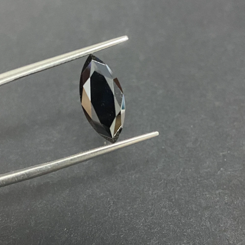 4 Carat  Marquise Shape 8*16mm Synthetic Moissanite Loose Jewelry Pendant Black Color Gemstone  in Wholesale Price