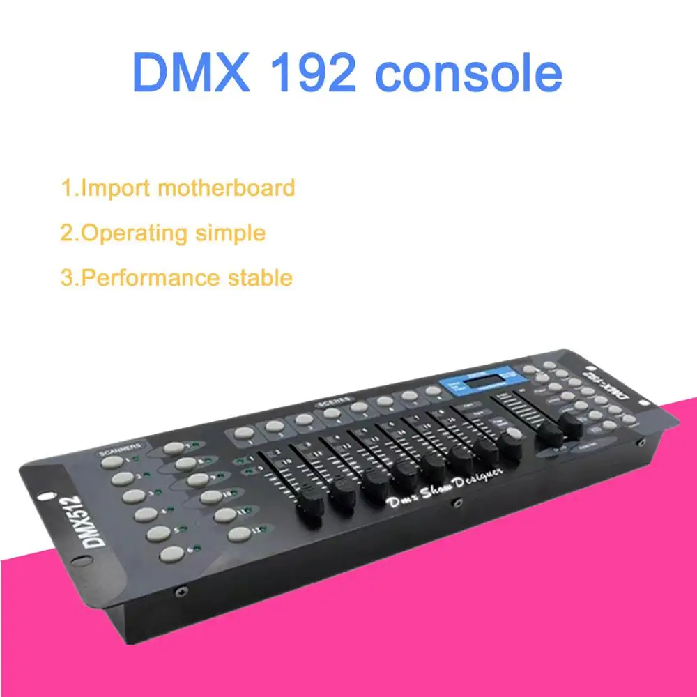 

Бесплатная доставка, новинка 192 DMX контроллер диджей, оборудование DMX 512, консоль, сценическое освещение для светодиодного прожектора с движущейся головкой, управление диджеем