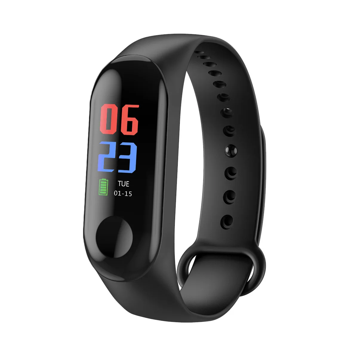 Фитнес-трекер, часы Smartband для Android iOS, смарт-браслет, спортивный умный Браслет, кровяное давление, пульсометр, для мужчин - Цвет: Черный