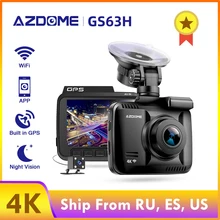 AZDOME Dash Cam GS63H 4K Built in GPS Speed Coordinates WiFi DVR Dual Lens Car Camera Night Vision Dashcam 24H Park