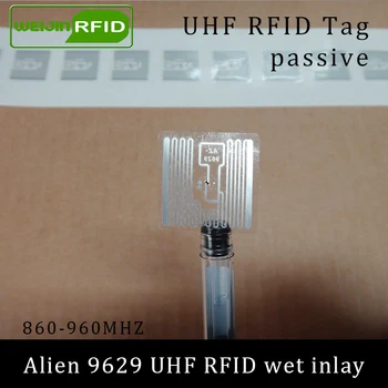 

UHF RFID tag sticker Alien 9629 wet inlay 915mhz 900 868mhz 860-960MHZ Higgs3 EPCC1G2 6C smart adhesive passive RFID tags label