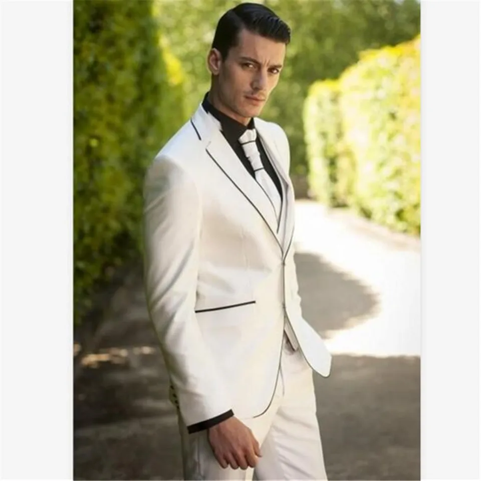 Мужской костюм смокинг Noivo Terno Slim Fit Easculino вечерние костюмы для мужчин цвета слоновой кости для шафера на выпускной смокинги под заказ блейзер(Jacke