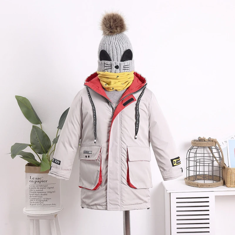 Детское пальто; коллекция года; осенне-зимняя куртка для мальчиков и девочек; детская одежда с хлопковой подкладкой; Верхняя одежда с капюшоном; Одежда для мальчиков-подростков; TZ135