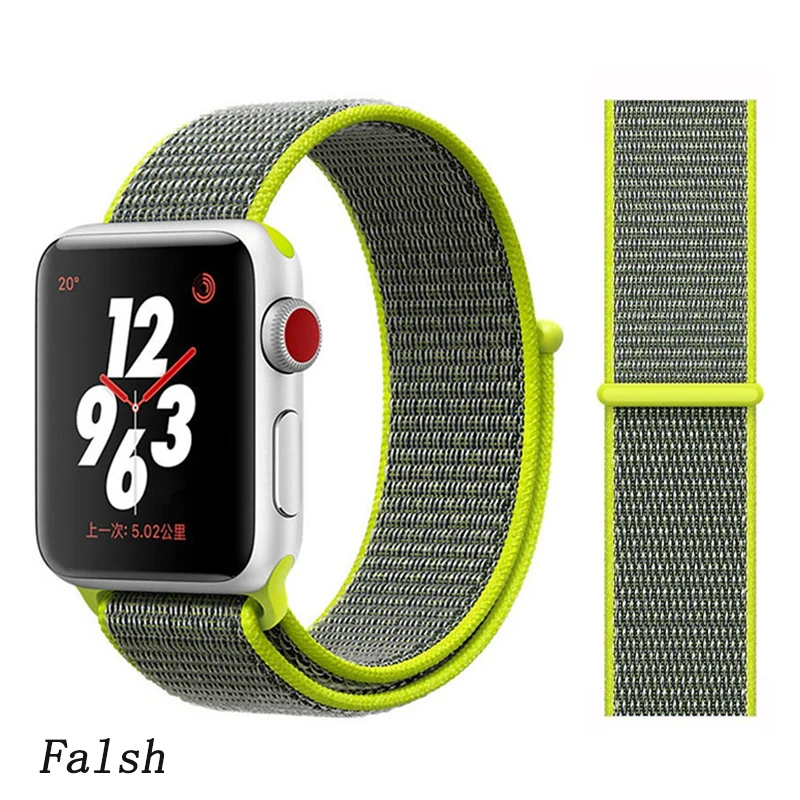Ремешок для apple watch 5 4 ремешок 44 мм 40 мм Correa 42 мм 38 мм iwatch 5 4 3 2 нейлоновый браслет pulseira ремешок для часов - Цвет ремешка: Falsh
