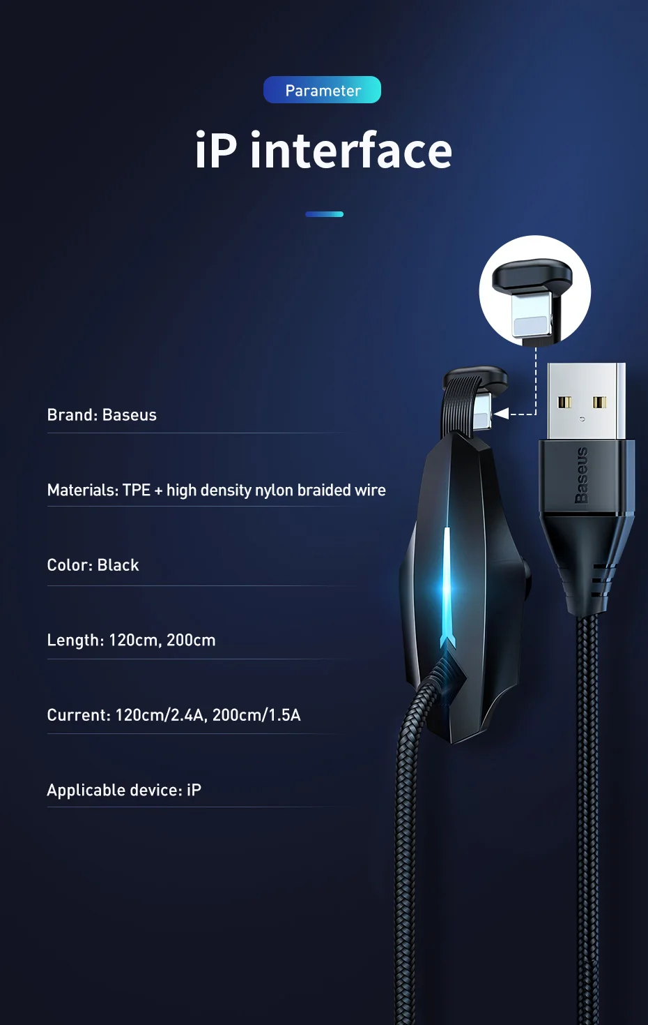 Кабель usb type-C Baseus для iPhone XR XS, USB кабель, локоть, светильник для быстрой зарядки, кабель type-C для samsung S10 S9, кабель для зарядки и передачи данных