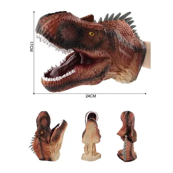 

Wild Animal Head Hand Puppet Crocodile Jurassic Dinosaurs T-Rex Soft Vinyl PVC Gloves Figure Model Toys Kids Xmas Gift