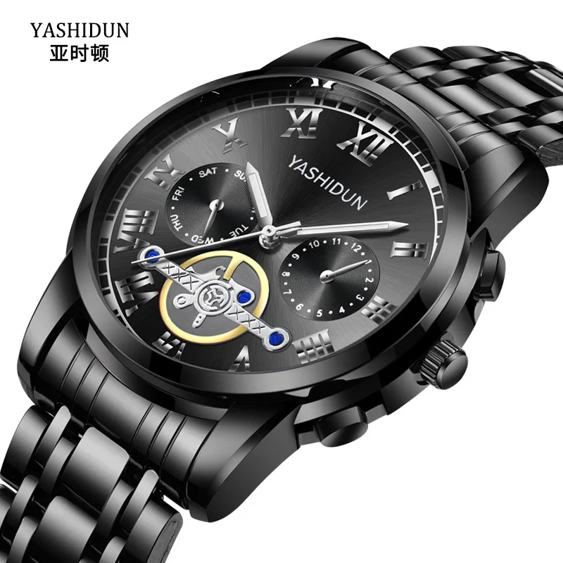 

MEN'S Watch Hot Selling Night Light Waterproof Leather Strap Watch Business Trend Quartz Steel Watch