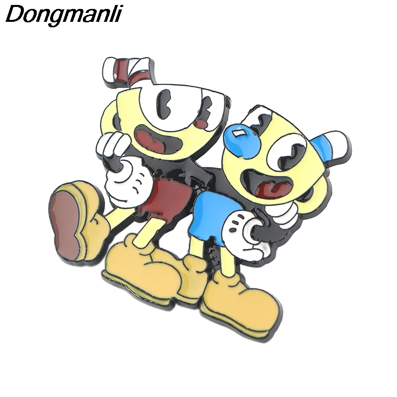 P4229 Dongmanli ювелирные изделия Cuphead эмалированные булавки металлические милые булавки для воротника и броши для женщин брошь ювелирное изделие Нагрудный значок