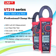 UNI-T UT219E UT219M UT219DS профессиональные клещи 600A true RMS IP54 пыль/водонепроницаемый амперметр, LoZ напряжение HVAC инструмент для ремонта