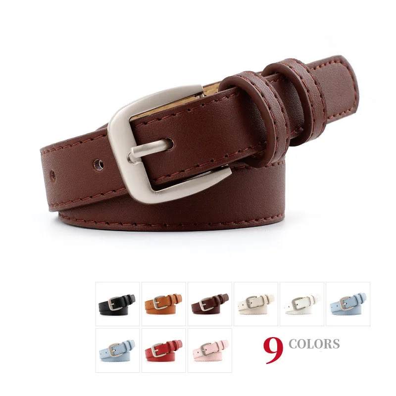 

Belts For Women Vintage Luxury Brand Casual Leather Ladies Alloy Pin Buckle Waistband Black Red Women PU Belt For Jeans Trousers