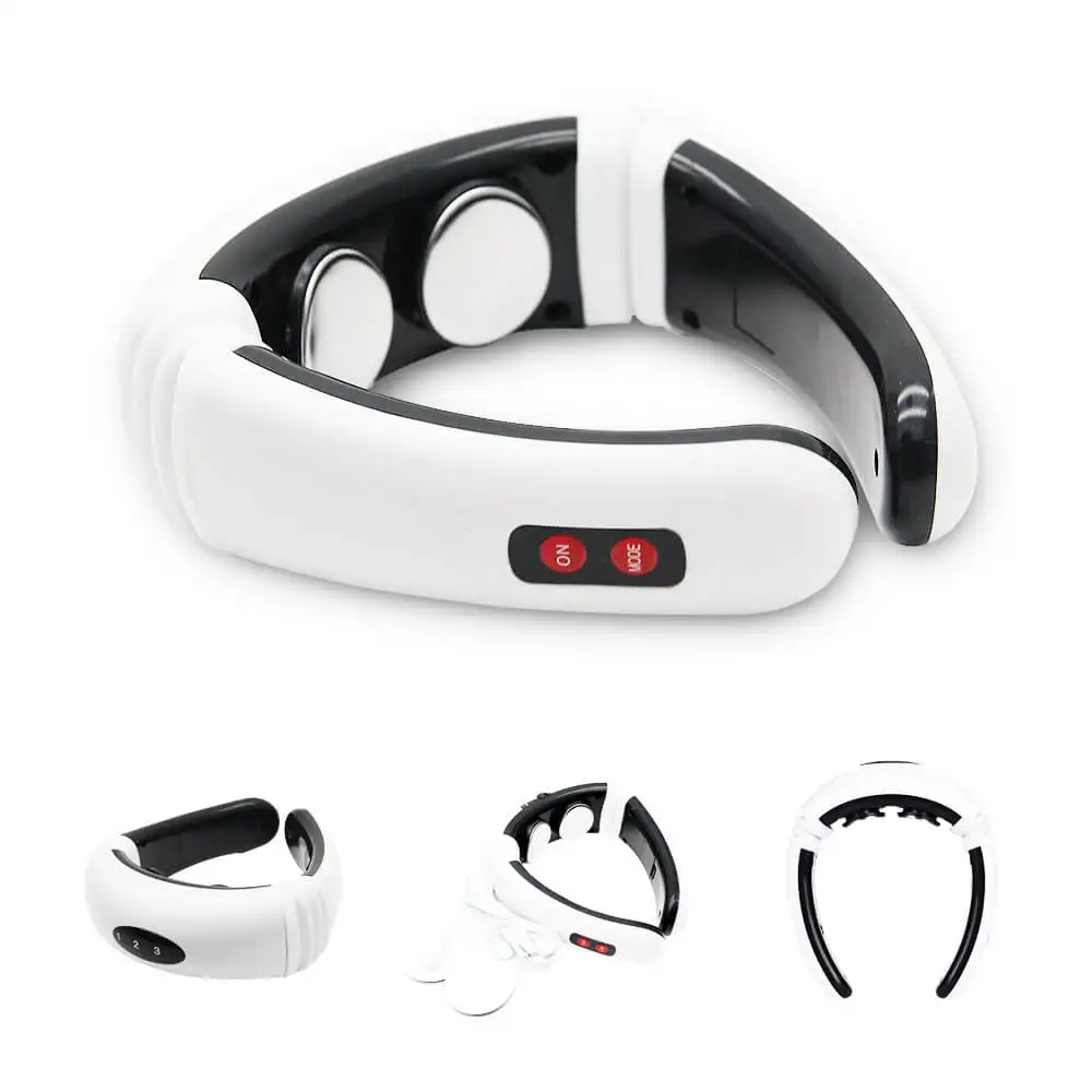 

Wholesale Smart Electric Neck Massager Back Shock Pulse Patch Heating Cervical Physiotherapy Device Multifunctional Auto Massage