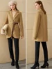 Amii Minimalism Winter Women's Jacket Double-sided Woolen Coat Fashion Solid Belt 100%wool Coat Female Winter Coat   12022362 ► Photo 3/5