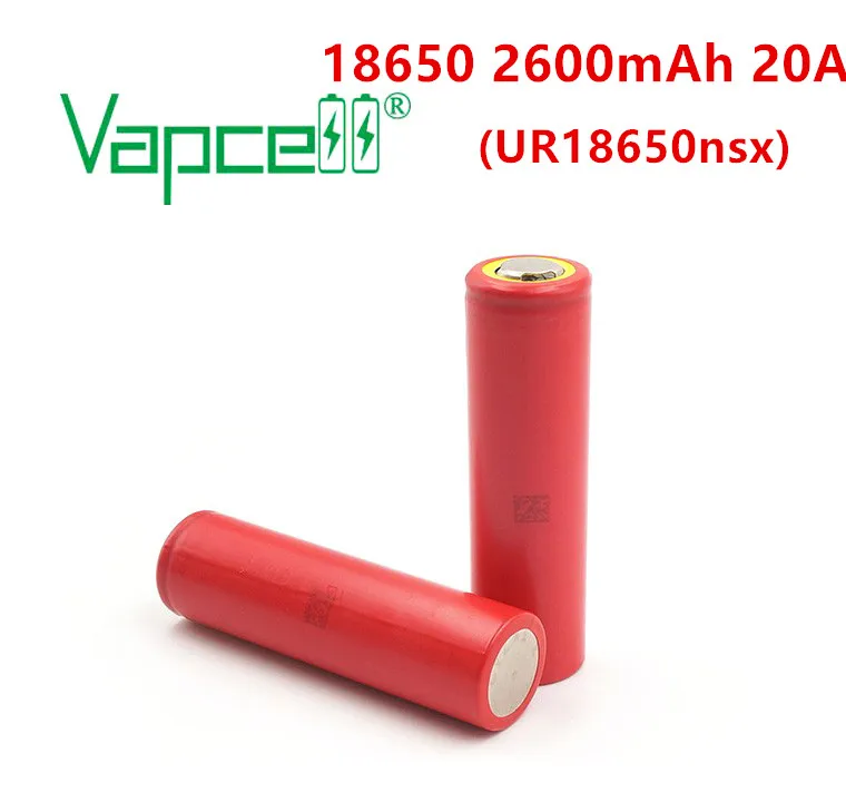 Vapcell 100% оригинальный 18650 2600 мАч 20A перезаряжаемый литий-ионный аккумулятор UR18650nsx
