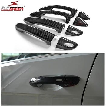 

Car styling Carbon Fiber Auto Door Handle Knob Exterior Trim Covers For Volkswagen CC Sagitar Golf MK4 MK6 MK7 SANTANA Sticker