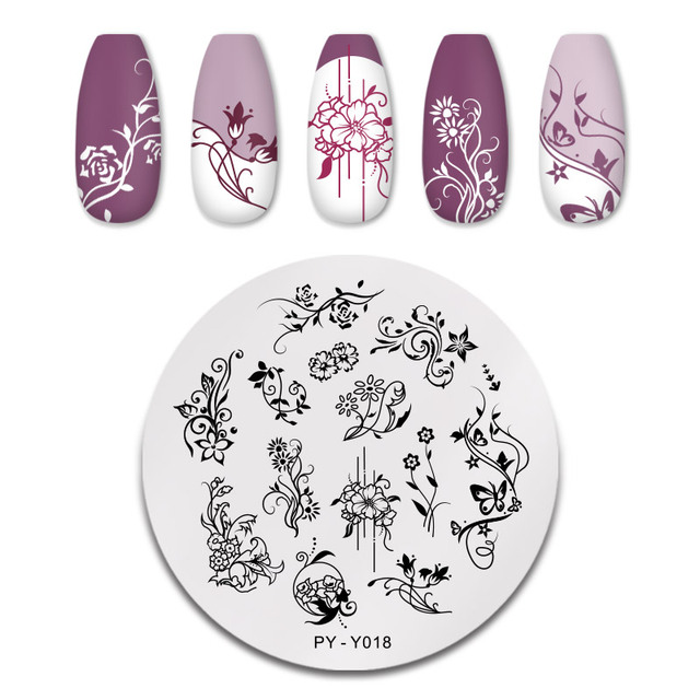 YOU Valentine's Day Nail Stamping Plates Rose Flower Love Theme Nail Art Plate Stainless Steel Nail Design Stencil Tools