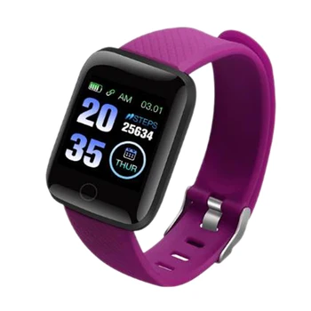 

116 Plus Bluetooth Smart Wristband Sports Fitness Bracelet Blood Pressure Measurement Watches Pedometer Smart Band(Purple)