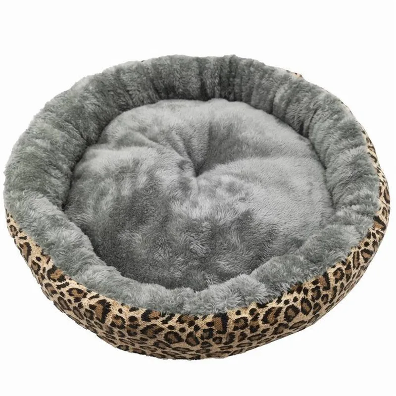 Мягкая собачьи матрасы-лежанки питомник собачка теплый дом зимняя кроватка для домашних животных дом для щенка маленькое покрывало для собаки подушки - Цвет: Leopard print