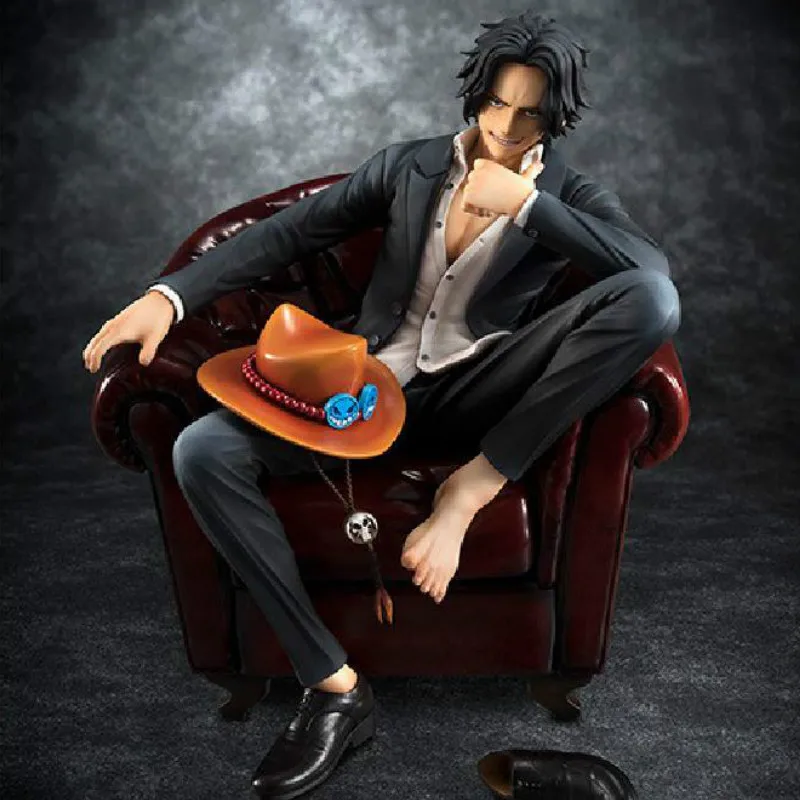 16 см одна штука Аниме фигурки Ace кресло ПВХ Коллекционная модель Куклы Луффи
